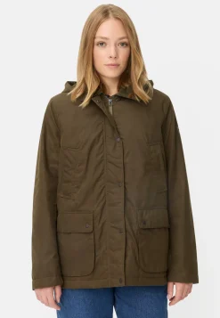 Outdoor Jacke mit abnehmbarer Kapuze und Kordkragen