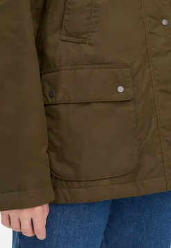 Outdoor Jacke mit abnehmbarer Kapuze und Kordkragen