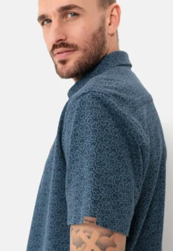 Piqué Hemd mit Allover-Print