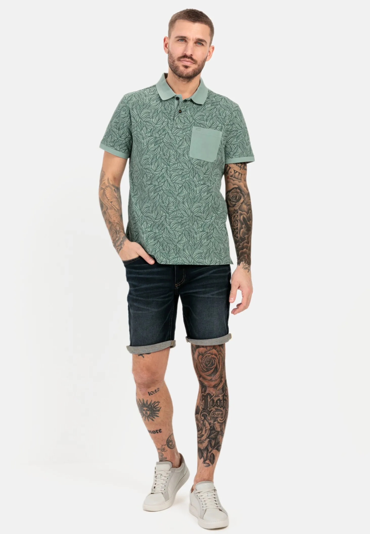 Piqué Poloshirt mit floralem Allover-Print