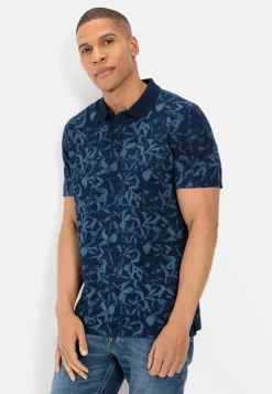 Pique Poloshirt mit floralem Print