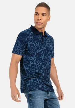 Pique Poloshirt mit floralem Print