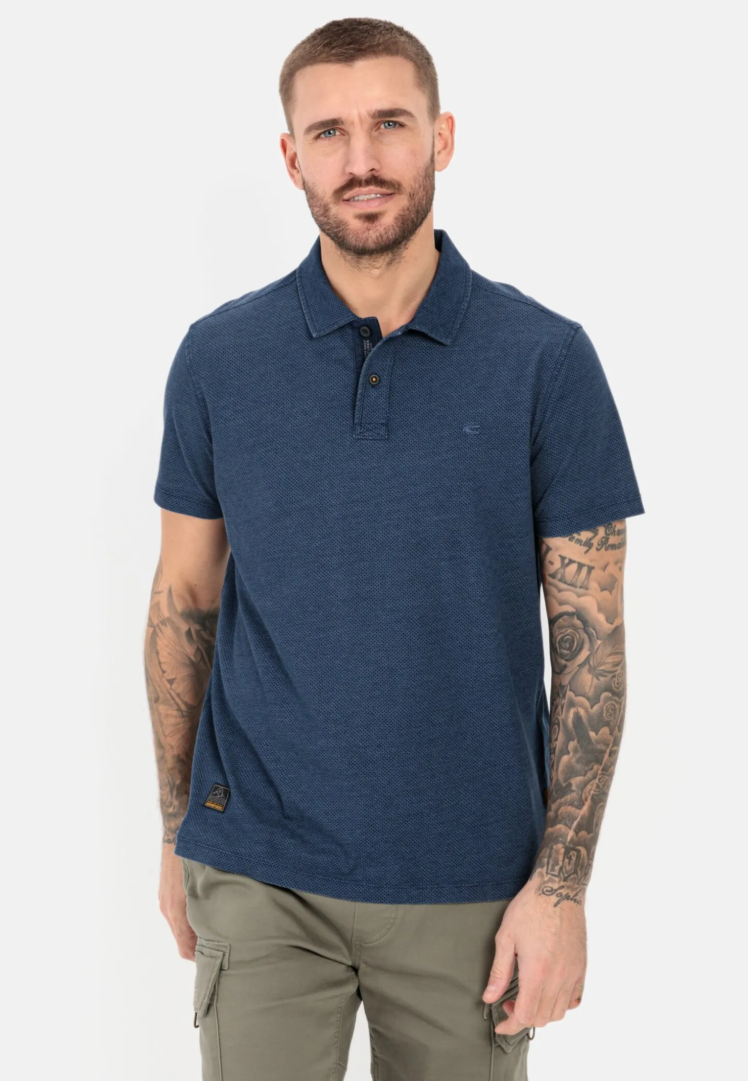 Poloshirt mit minimal Allover-Print