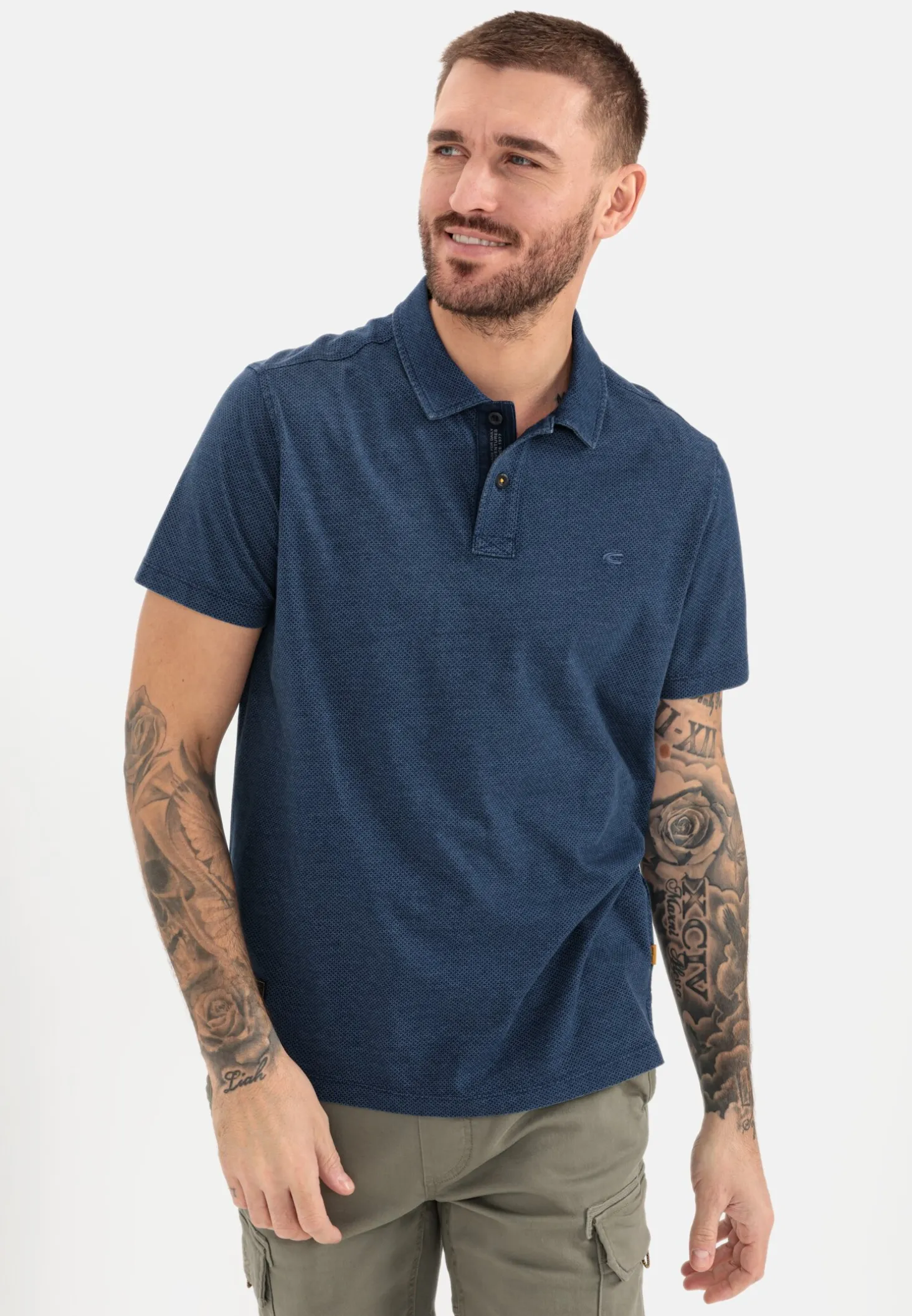 Poloshirt mit minimal Allover-Print