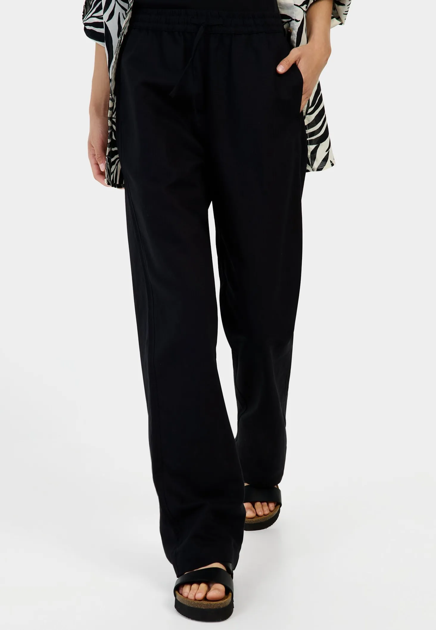 Relaxed Fit Hose aus einem Leinenmix