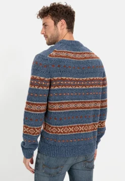 Rundhals Pullover mit Kontraststreifen