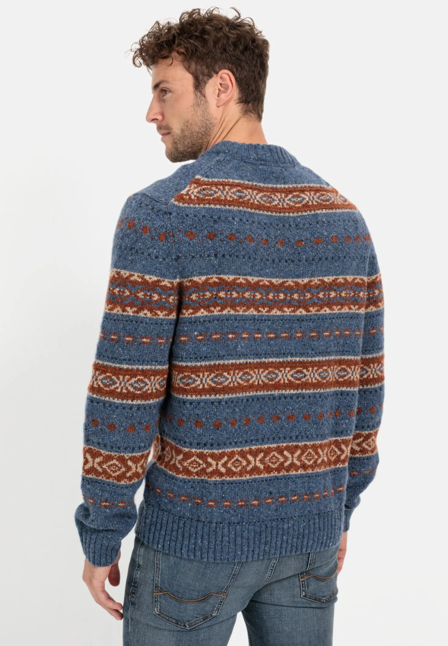 Rundhals Pullover mit Kontraststreifen