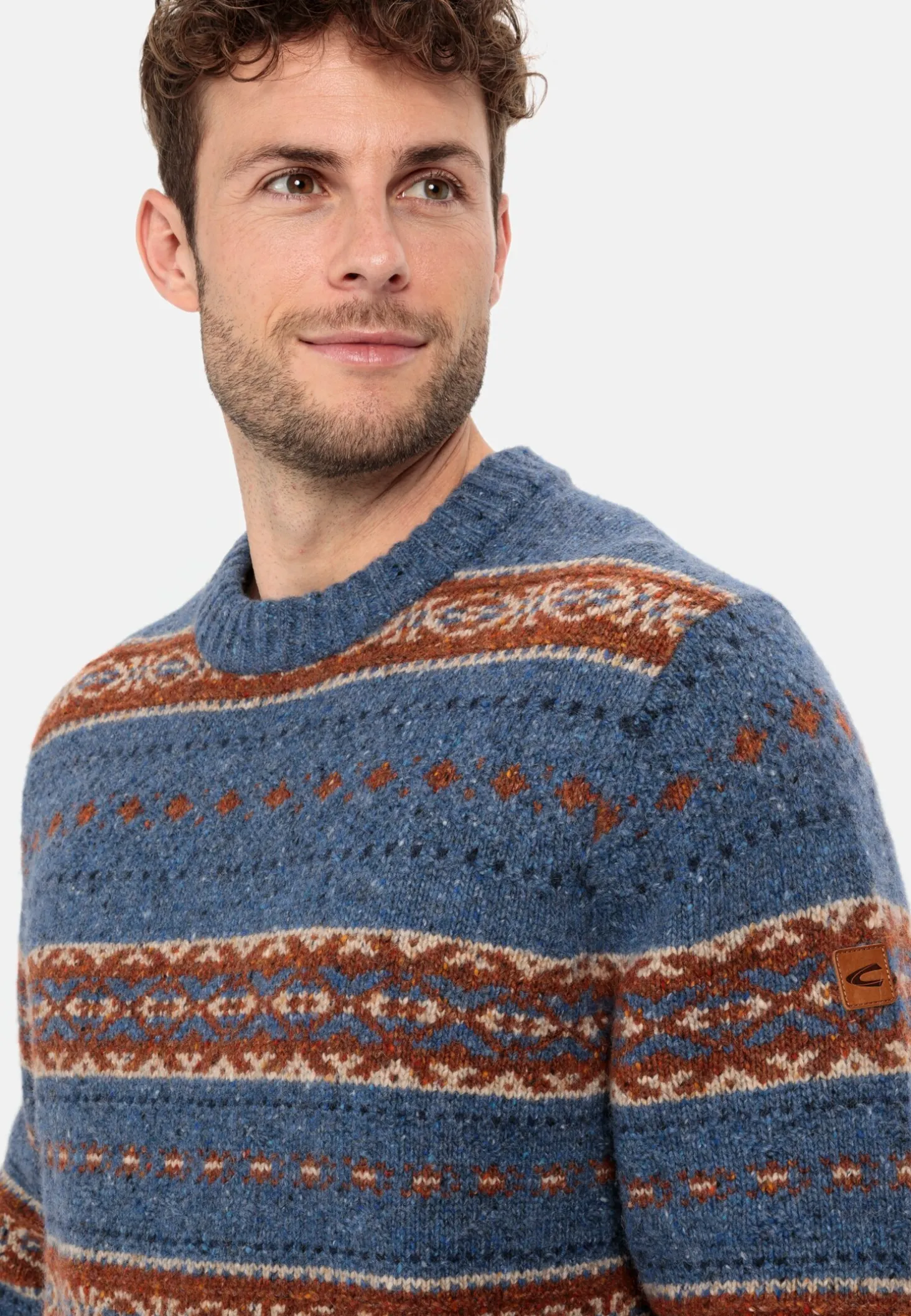 Rundhals Pullover mit Kontraststreifen