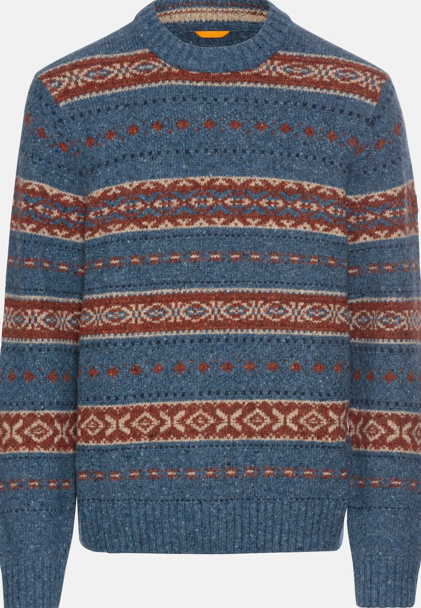 Rundhals Pullover mit Kontraststreifen