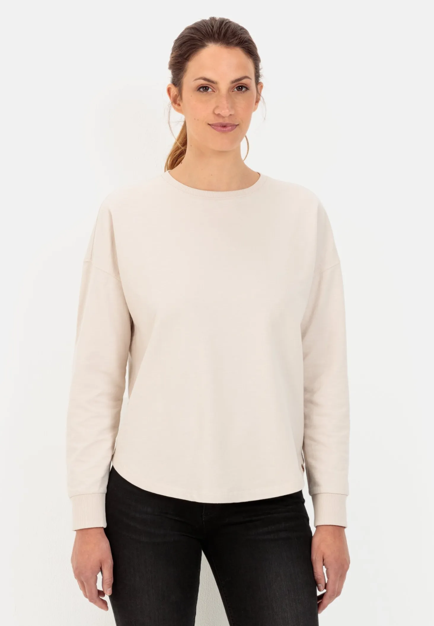 Rundhals Sweatshirt aus reiner Baumwolle