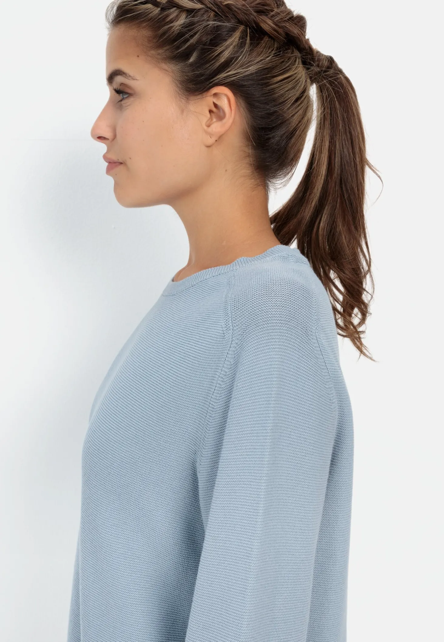 Rundhals Sweatshirt aus reiner Baumwolle