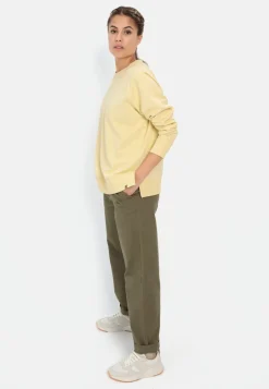 Rundhals Sweatshirt aus reiner Baumwolle