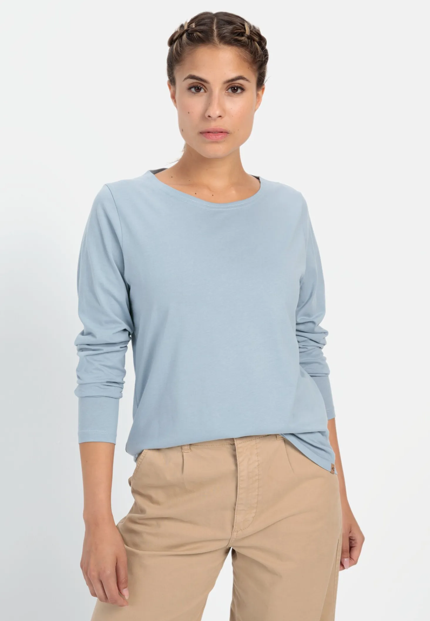 Rundhals Sweatshirt aus reiner Baumwolle