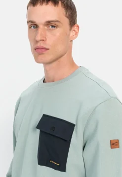 Rundhals Sweatshirt mit Brusttasche
