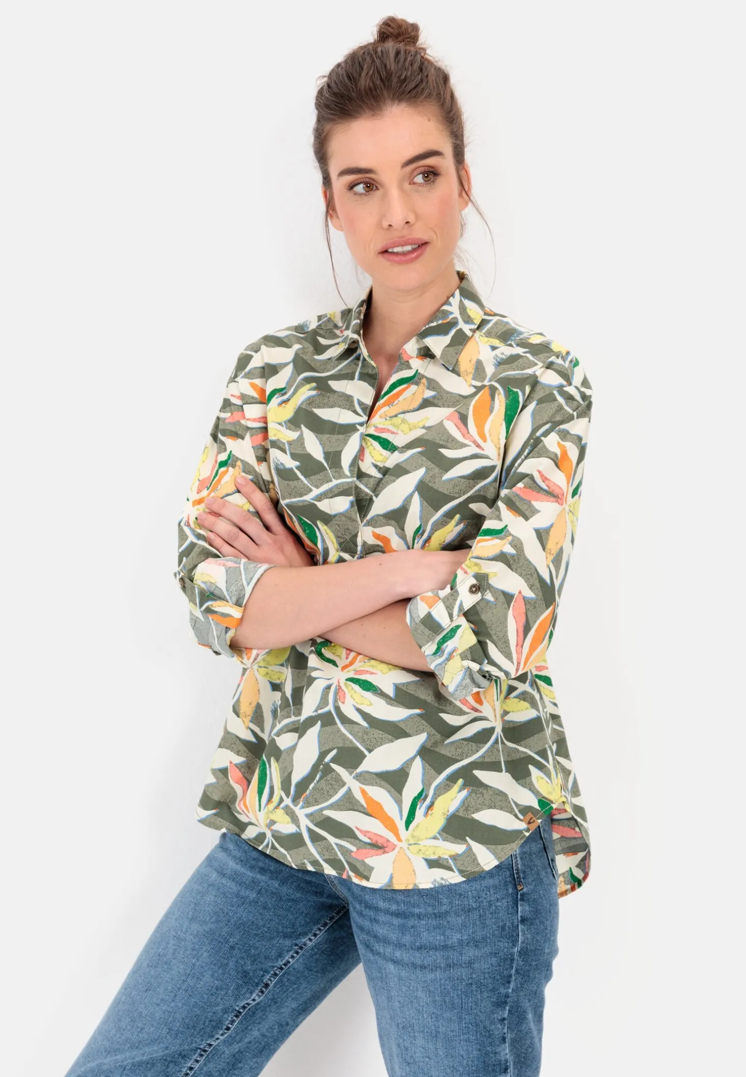 Schlupfbluse mit Allover-Print