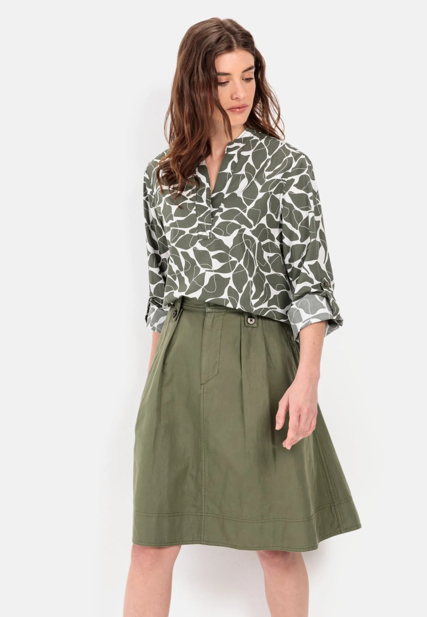 Schlupfbluse mit floralem Allover-Print