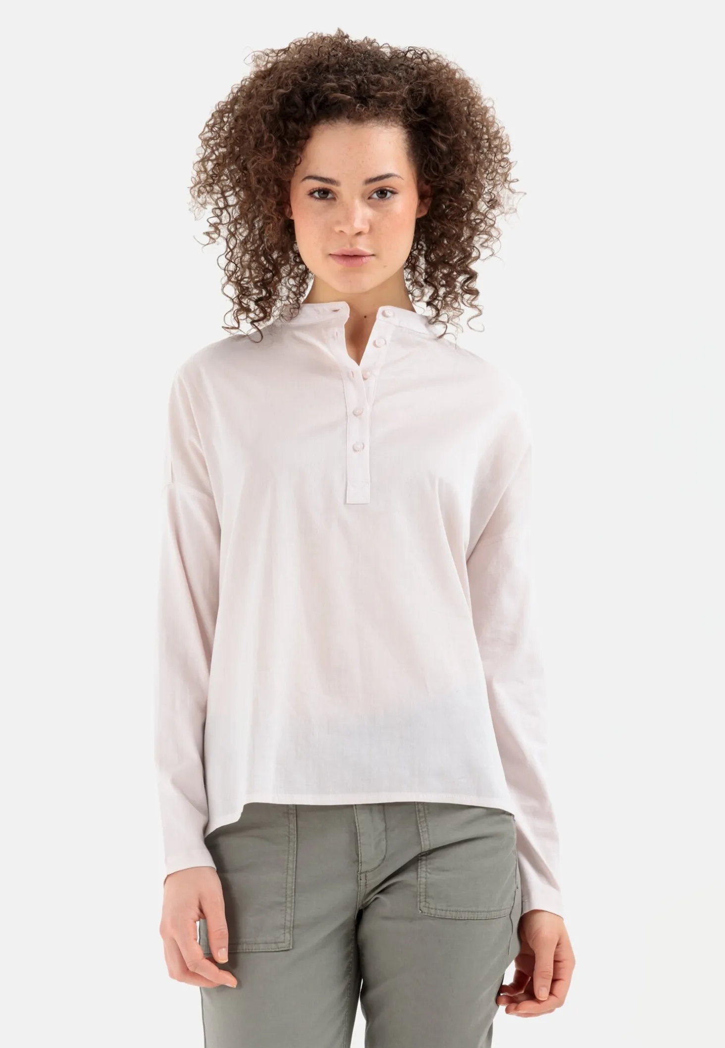 Schlupfbluse mit Jerseyeinsatz