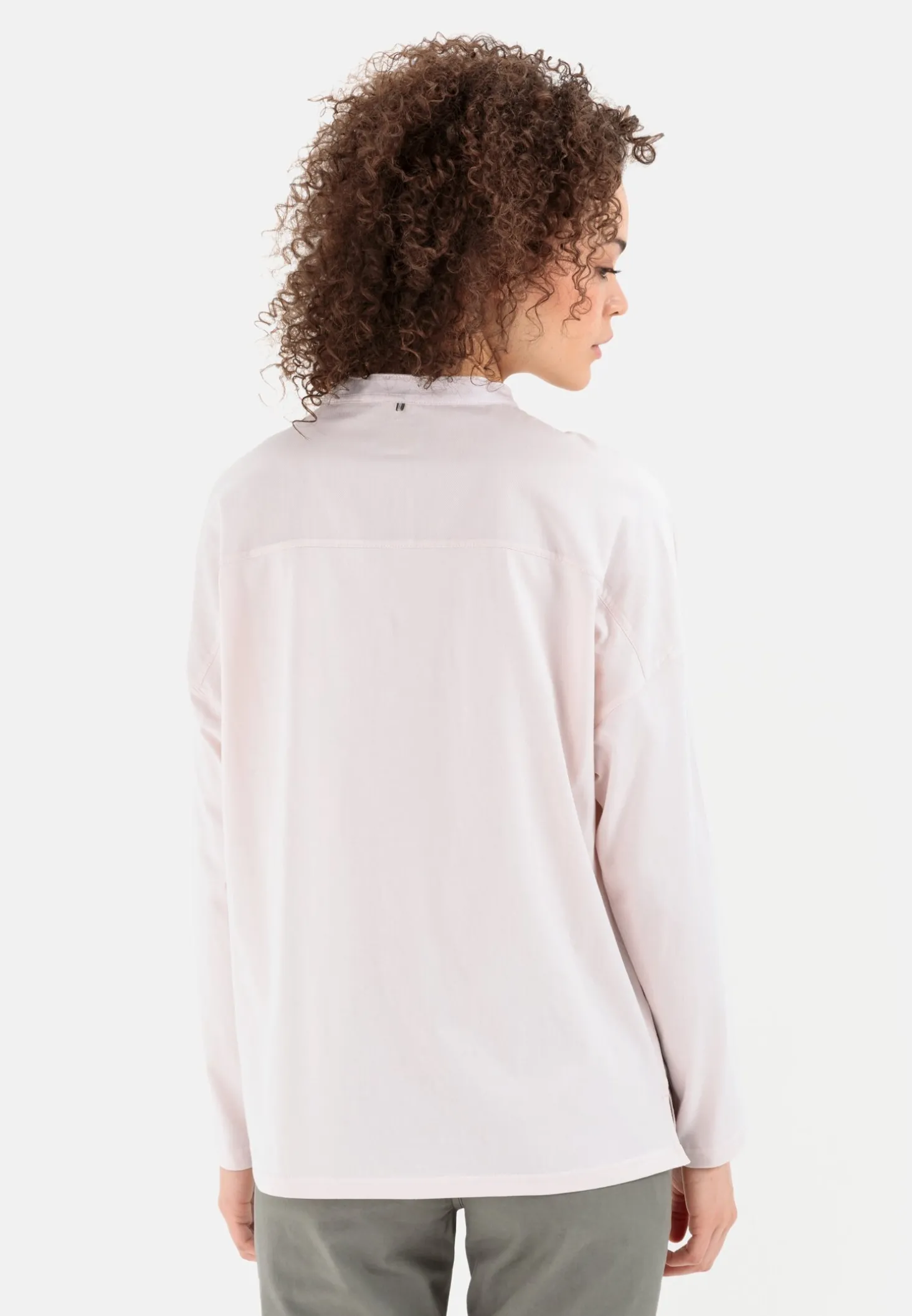 Schlupfbluse mit Jerseyeinsatz