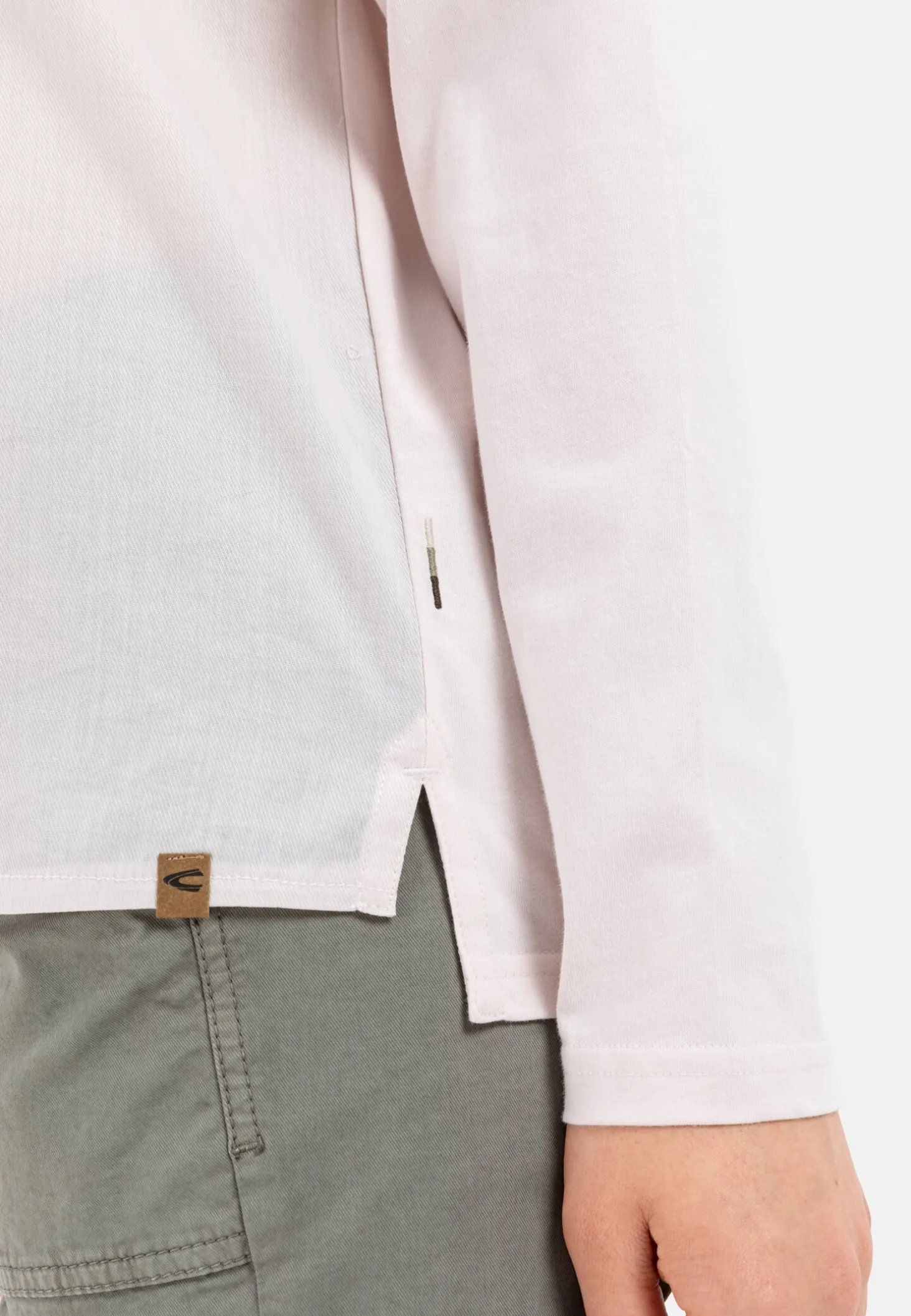 Schlupfbluse mit Jerseyeinsatz