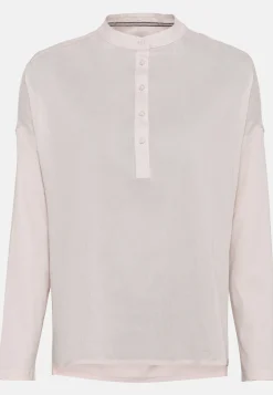 Schlupfbluse mit Jerseyeinsatz