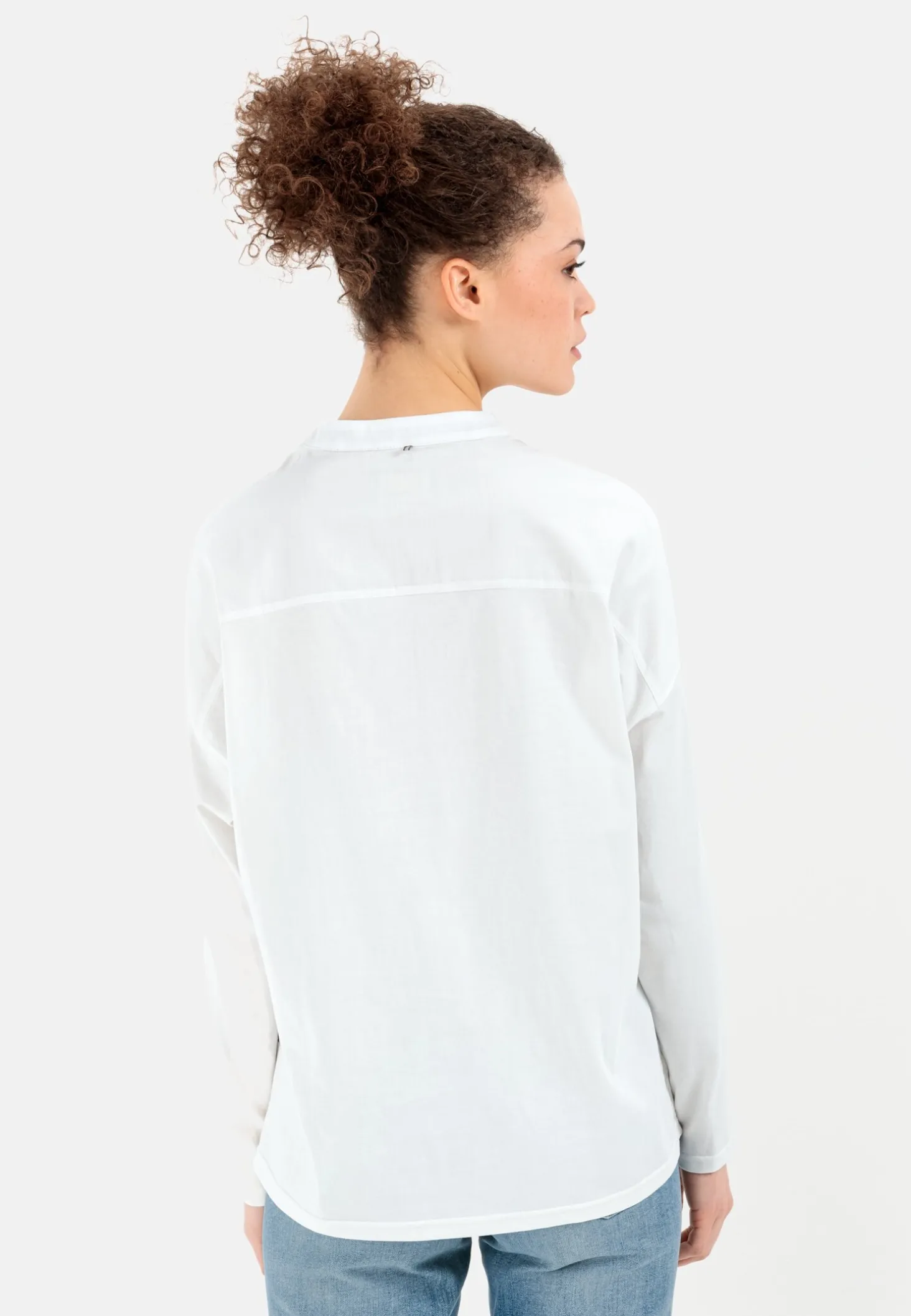 Schlupfbluse mit Jerseyeinsatz