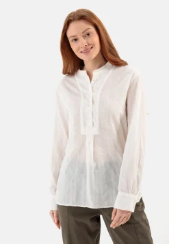 Schlupfbluse mit Plastron