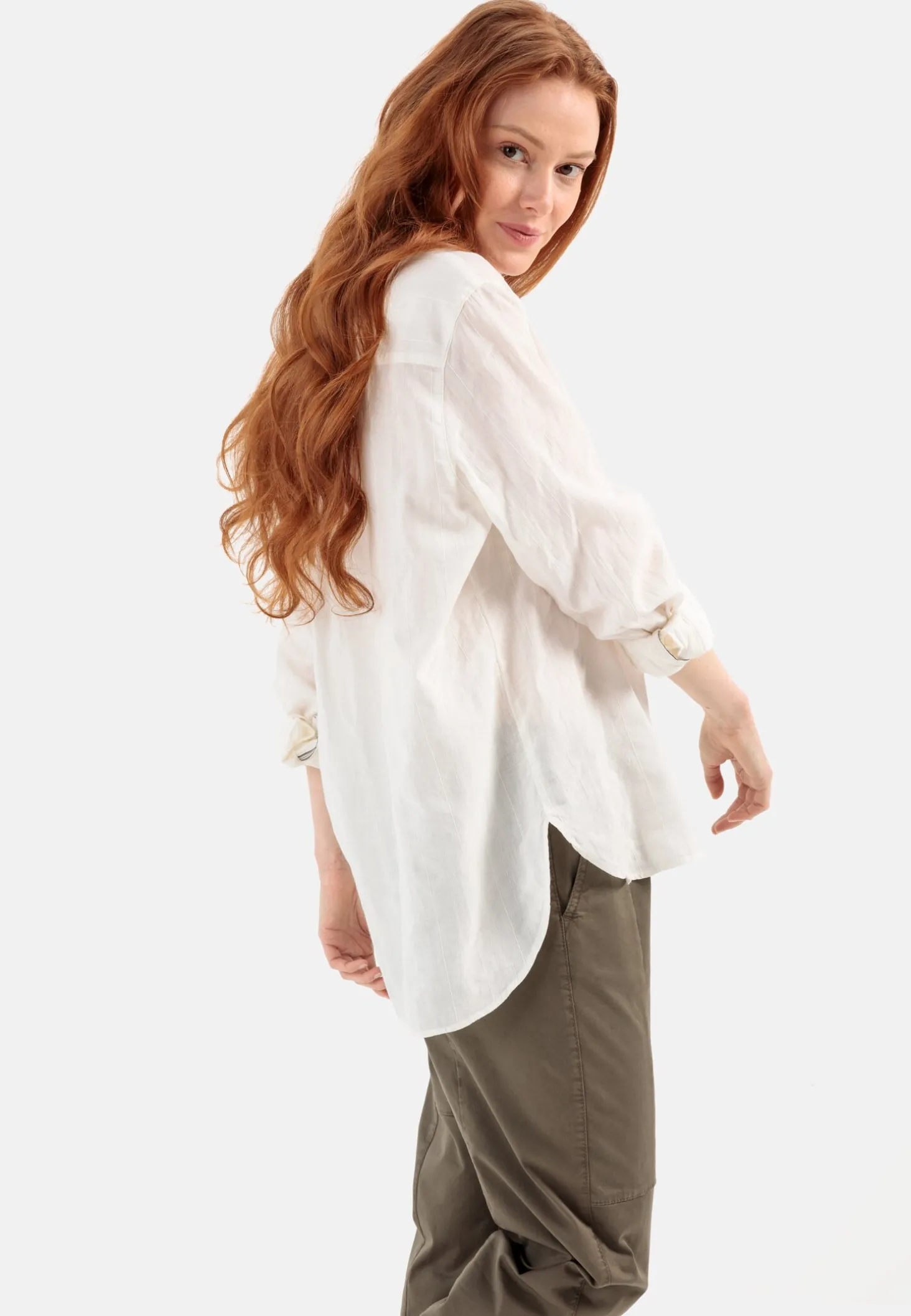 Schlupfbluse mit Plastron