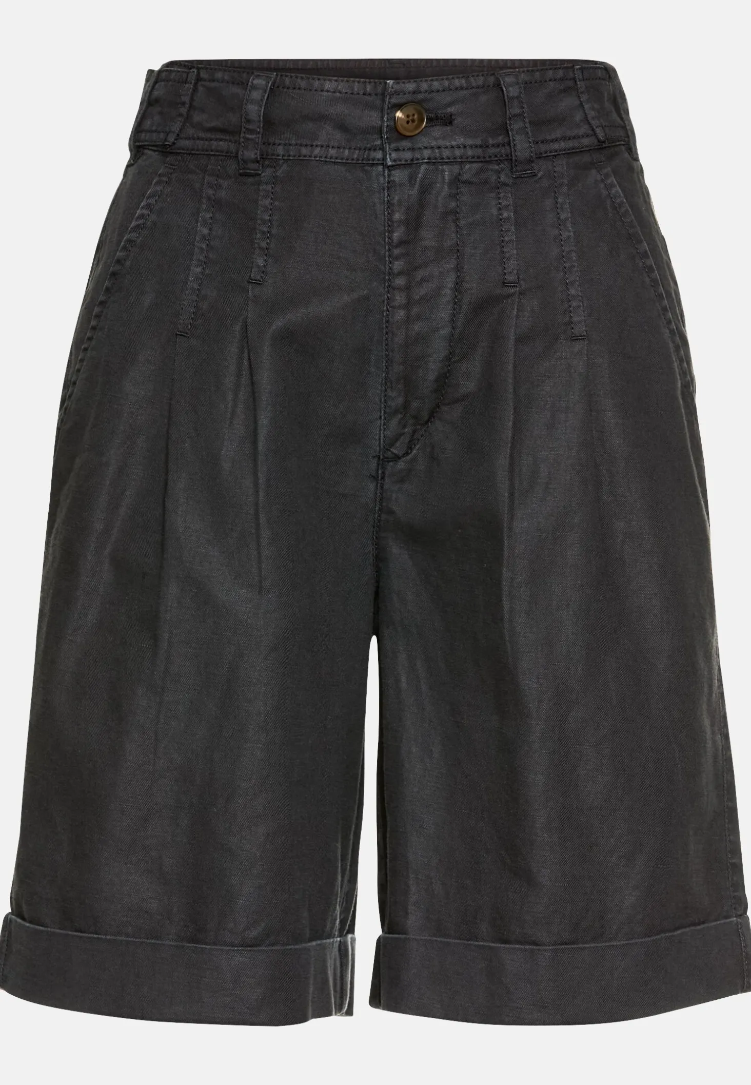 Shorts aus Leinenmix
