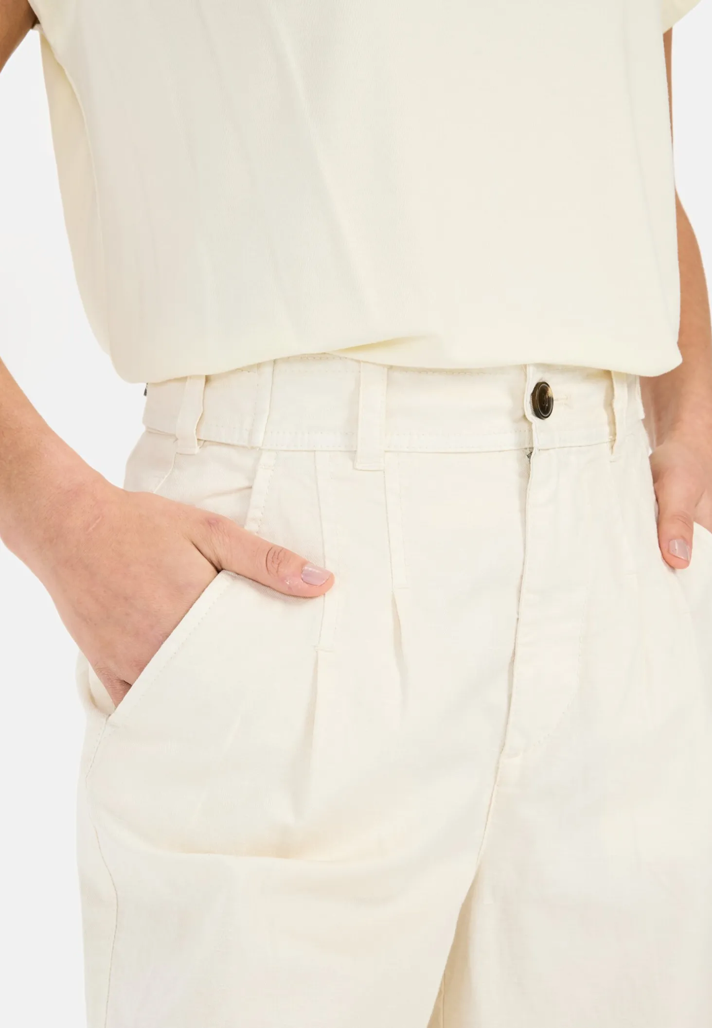 Shorts aus Leinenmix