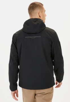 Softshelljacke mit abnehmbarer Kapuze und reflektierenden Details
