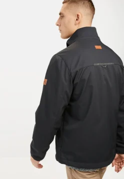 Softshelljacke mit abnehmbarer Kapuze und reflektierenden Details