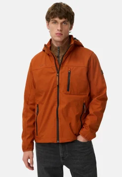 Softshelljacke mit abnehmbarer Kapuze