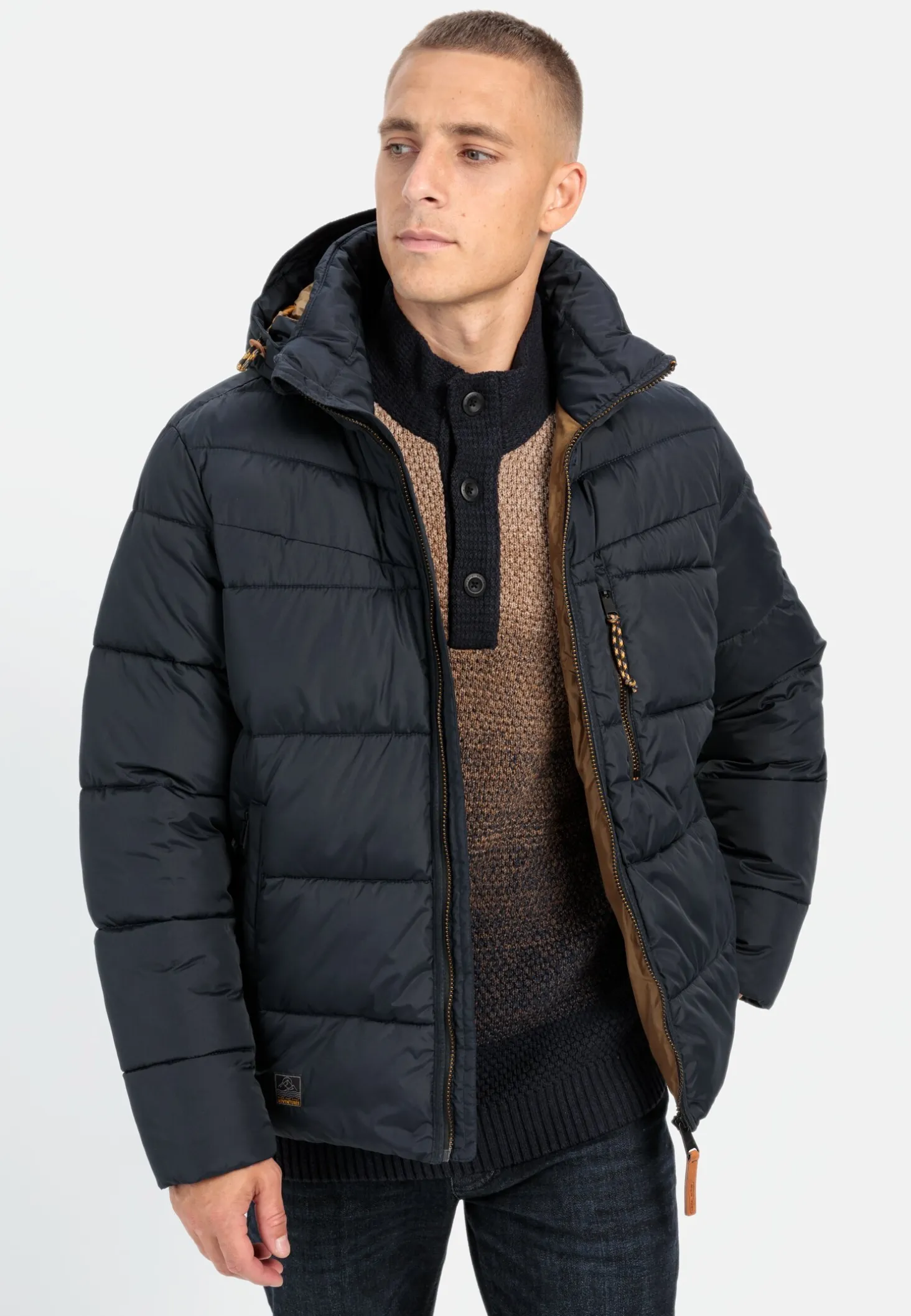 Steppblouson mit abnehmbarer Kapuze