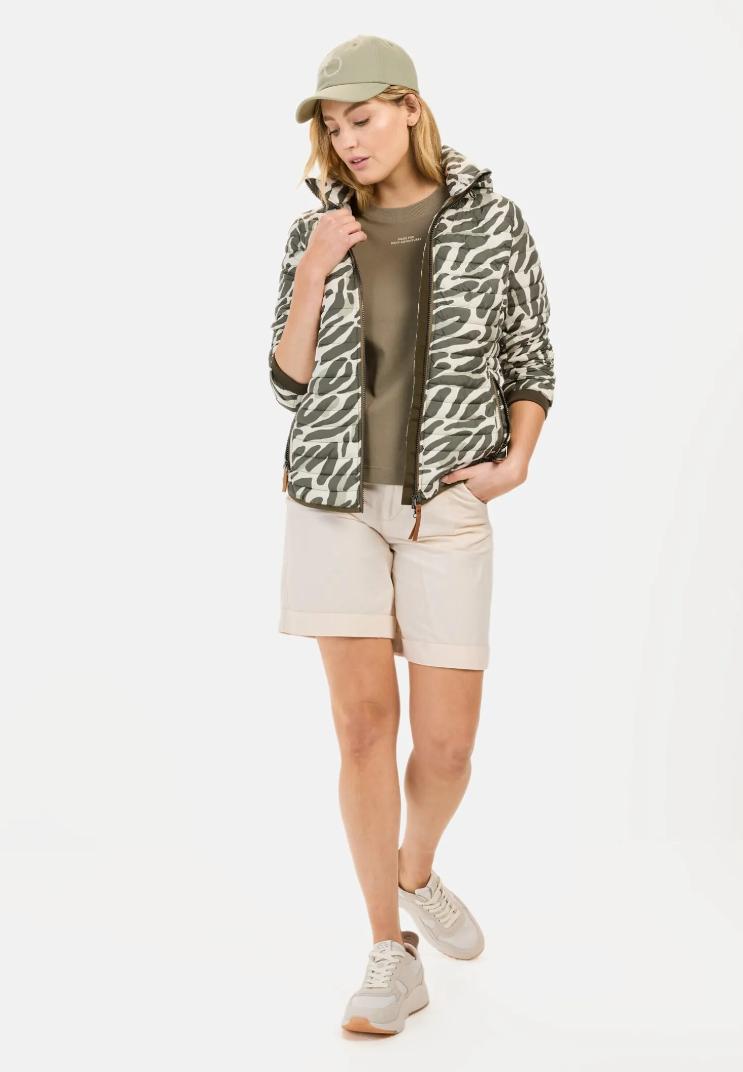 Steppblouson mit Animal-Print