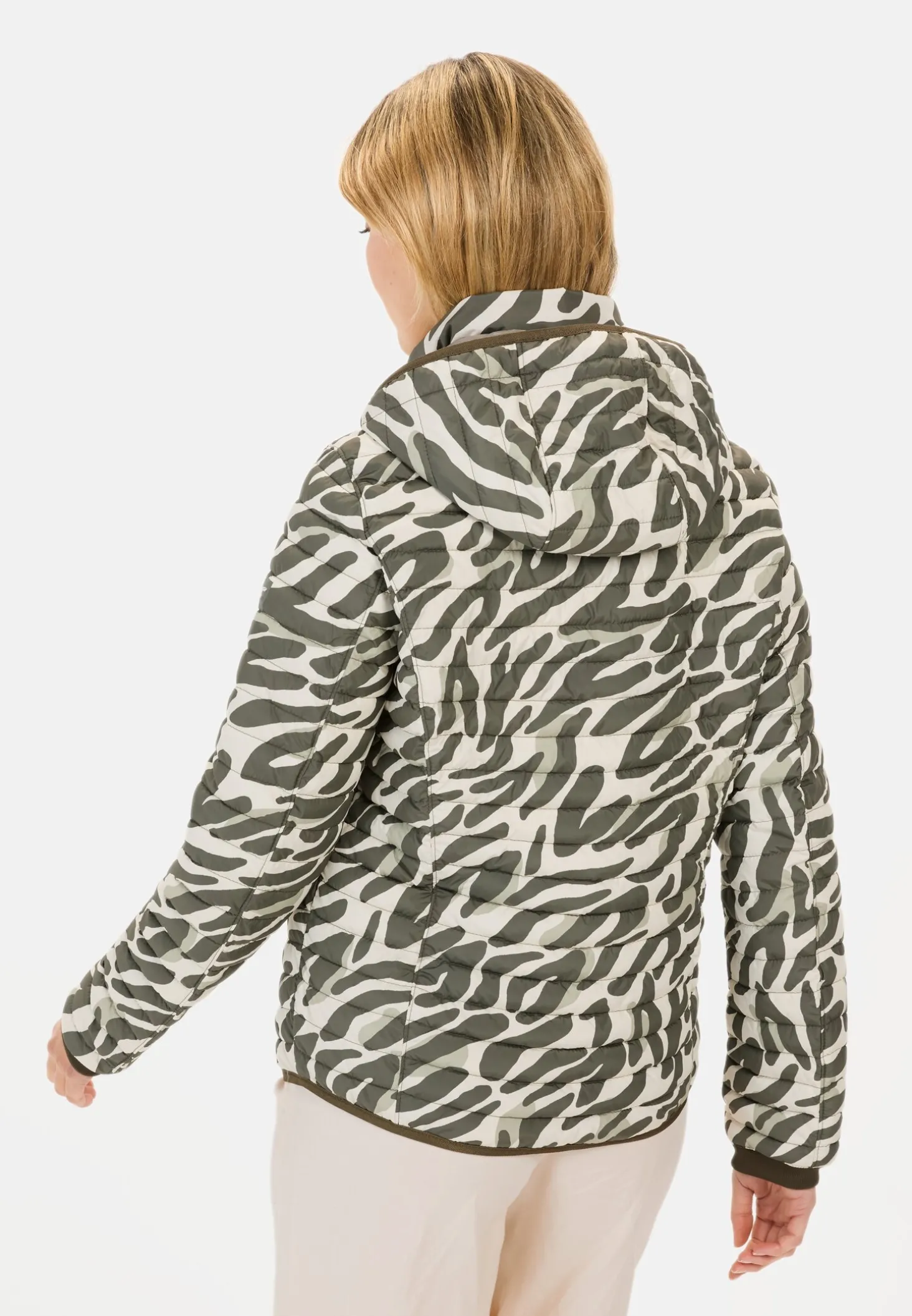Steppblouson mit Animal-Print