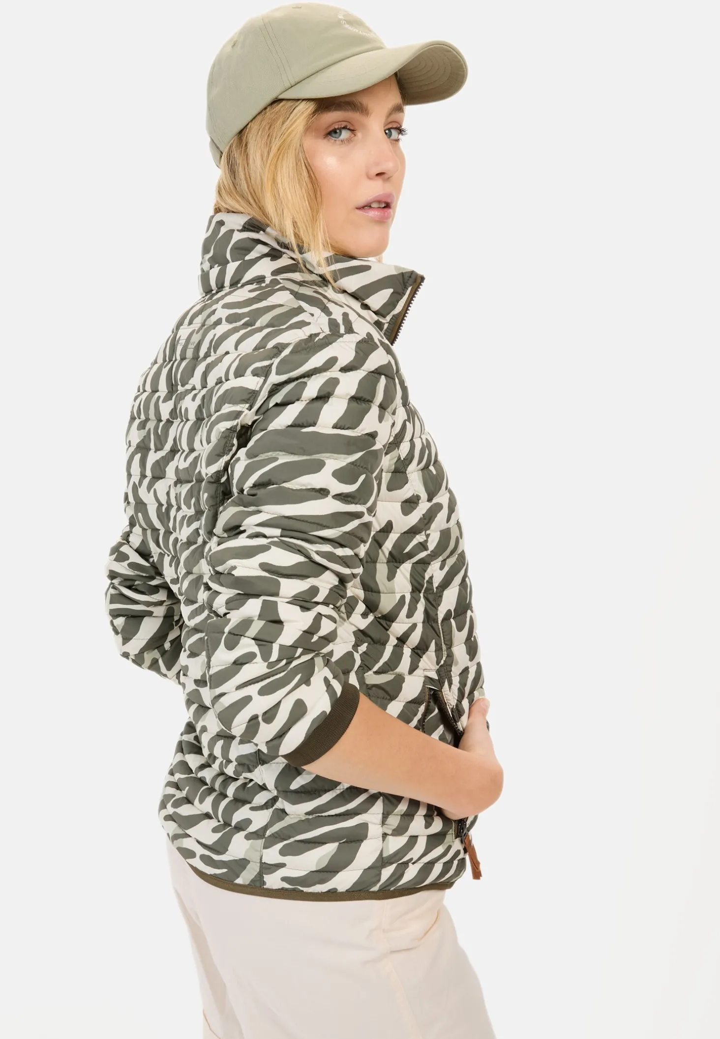 Steppblouson mit Animal-Print