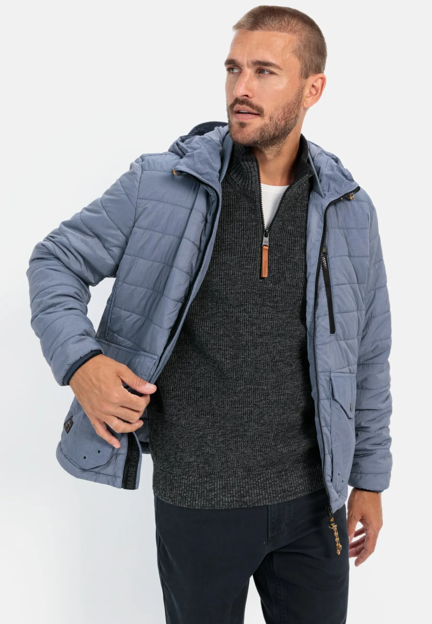 Stepp-Blouson mit Kapuze