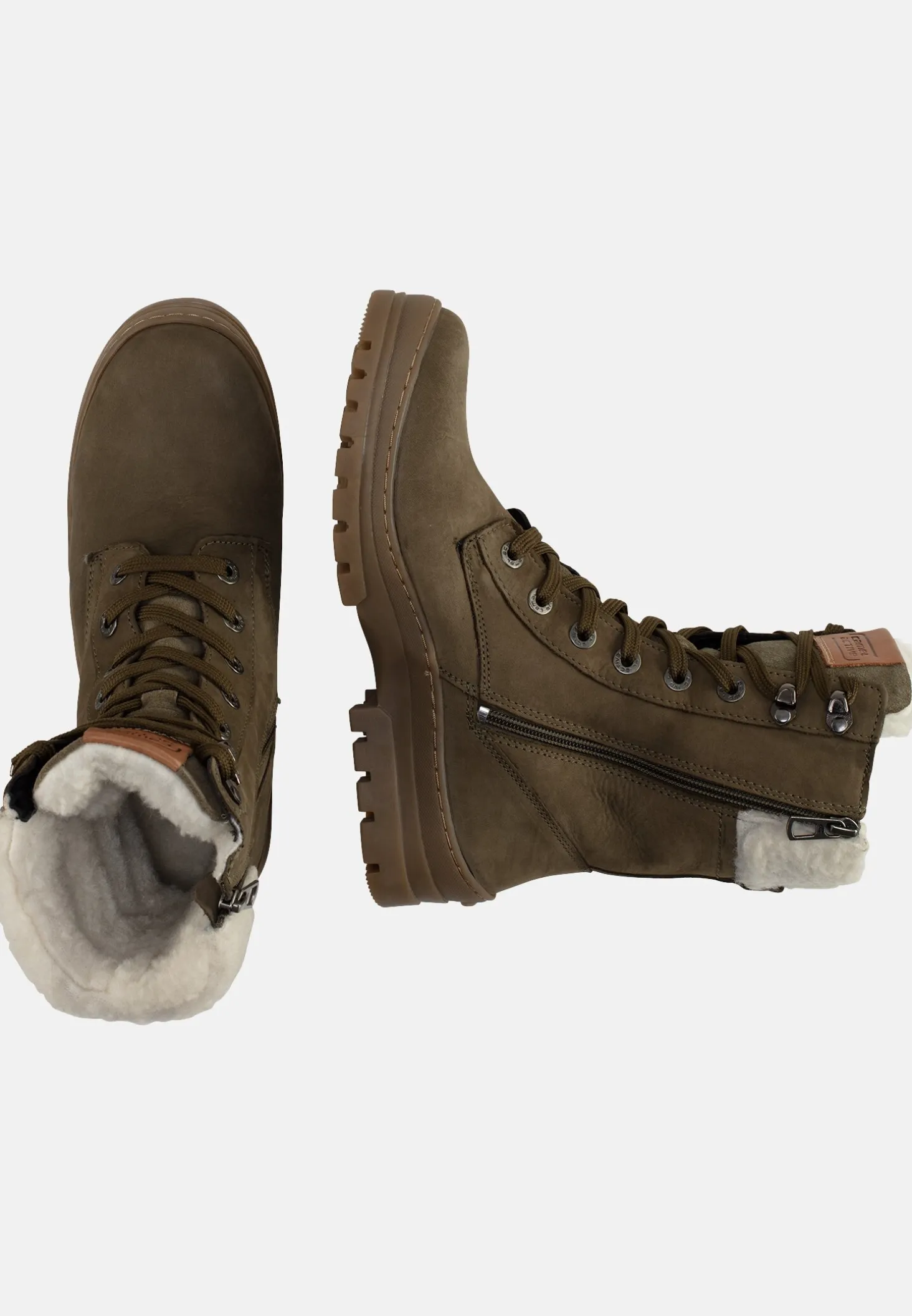 Stiefel aus Nubukleder mit warmem Wollfutter