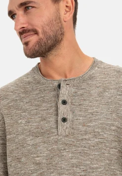 Strick Henleyshirt aus reiner Baumwolle