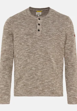 Strick Henleyshirt aus reiner Baumwolle