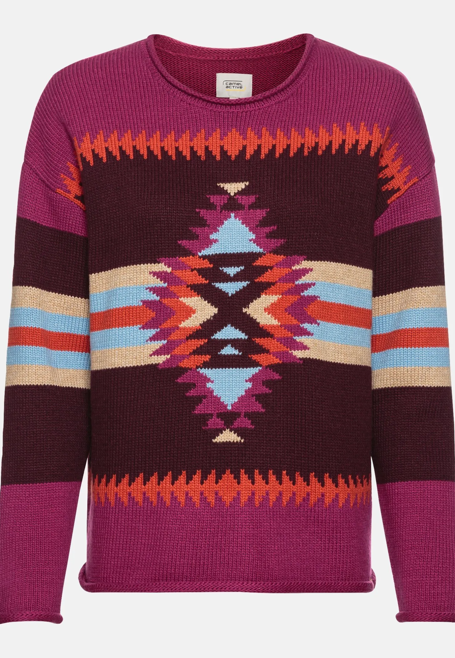 Strickpullover mit eingearbeiteten Mustern