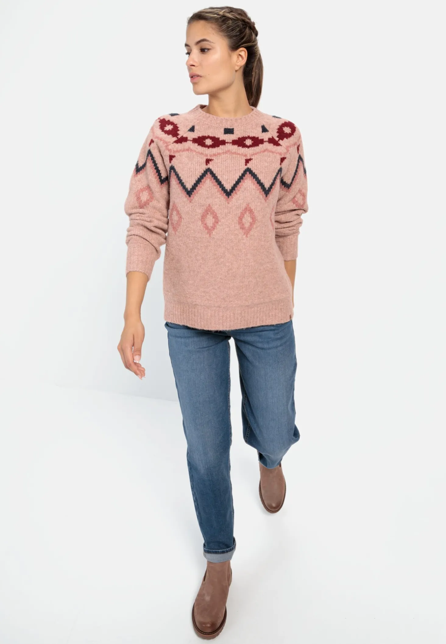 Strickpullover mit Norwegermuster