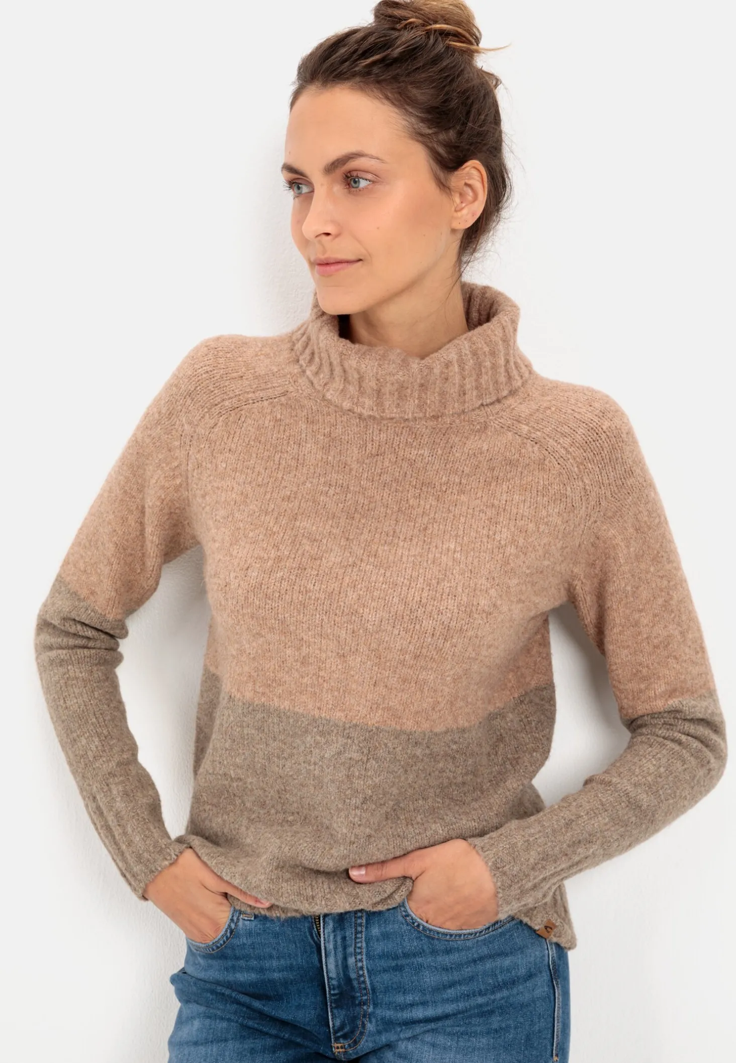 Strickpullover mit Rollkragen