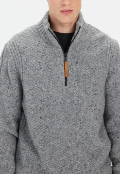 Strickpullover mit Troyer-Kragen