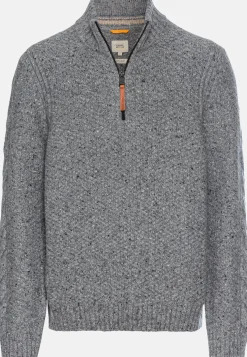 Strickpullover mit Troyer-Kragen