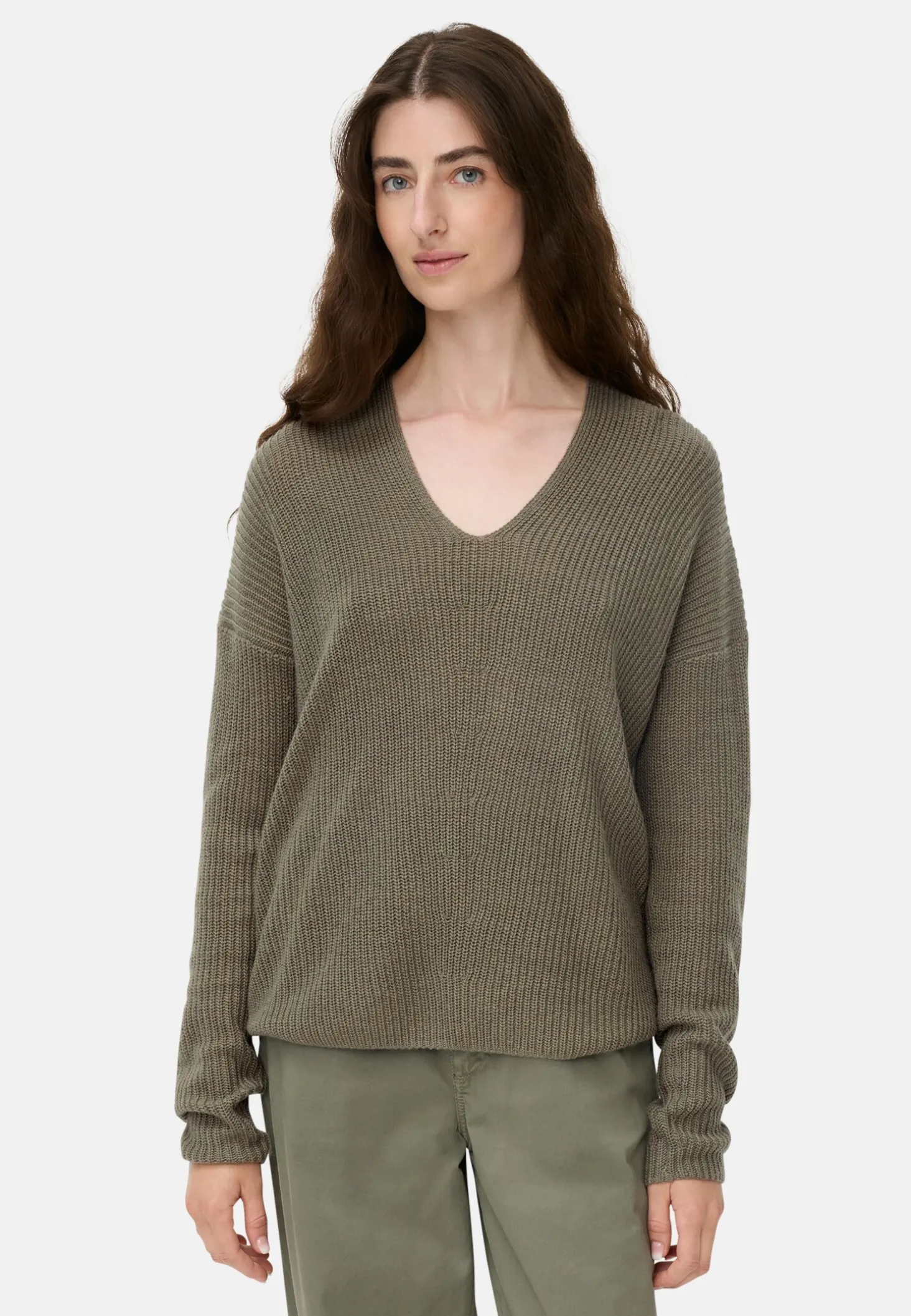 Strickpullover mit V-Ausschnitt