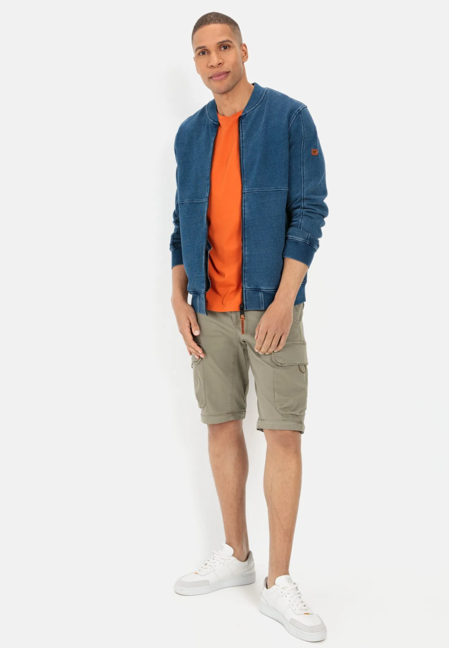 Sweatjacke in Denim-Optik