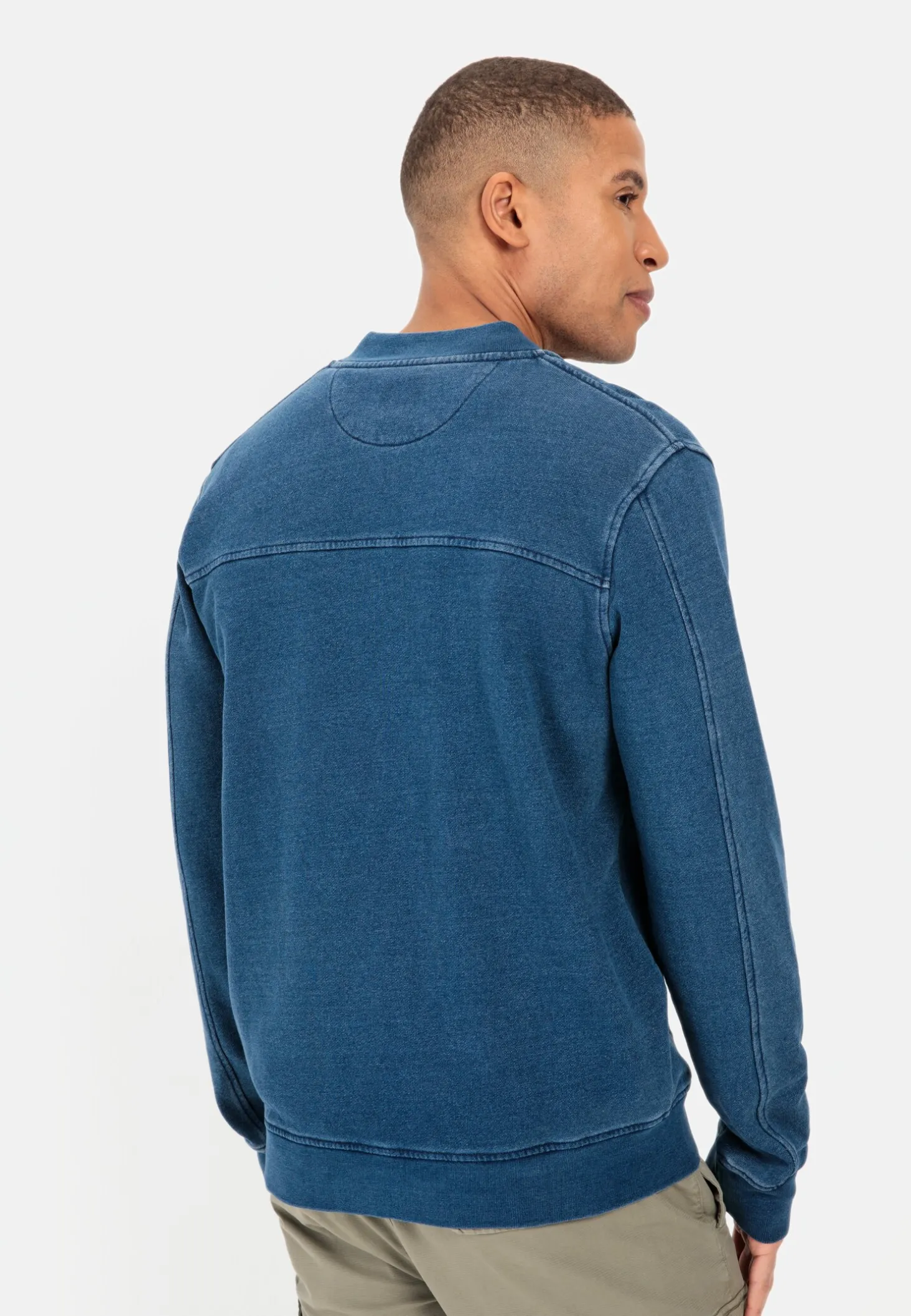 Sweatjacke in Denim-Optik