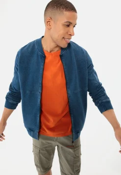 Sweatjacke in Denim-Optik