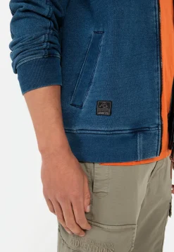 Sweatjacke in Denim-Optik